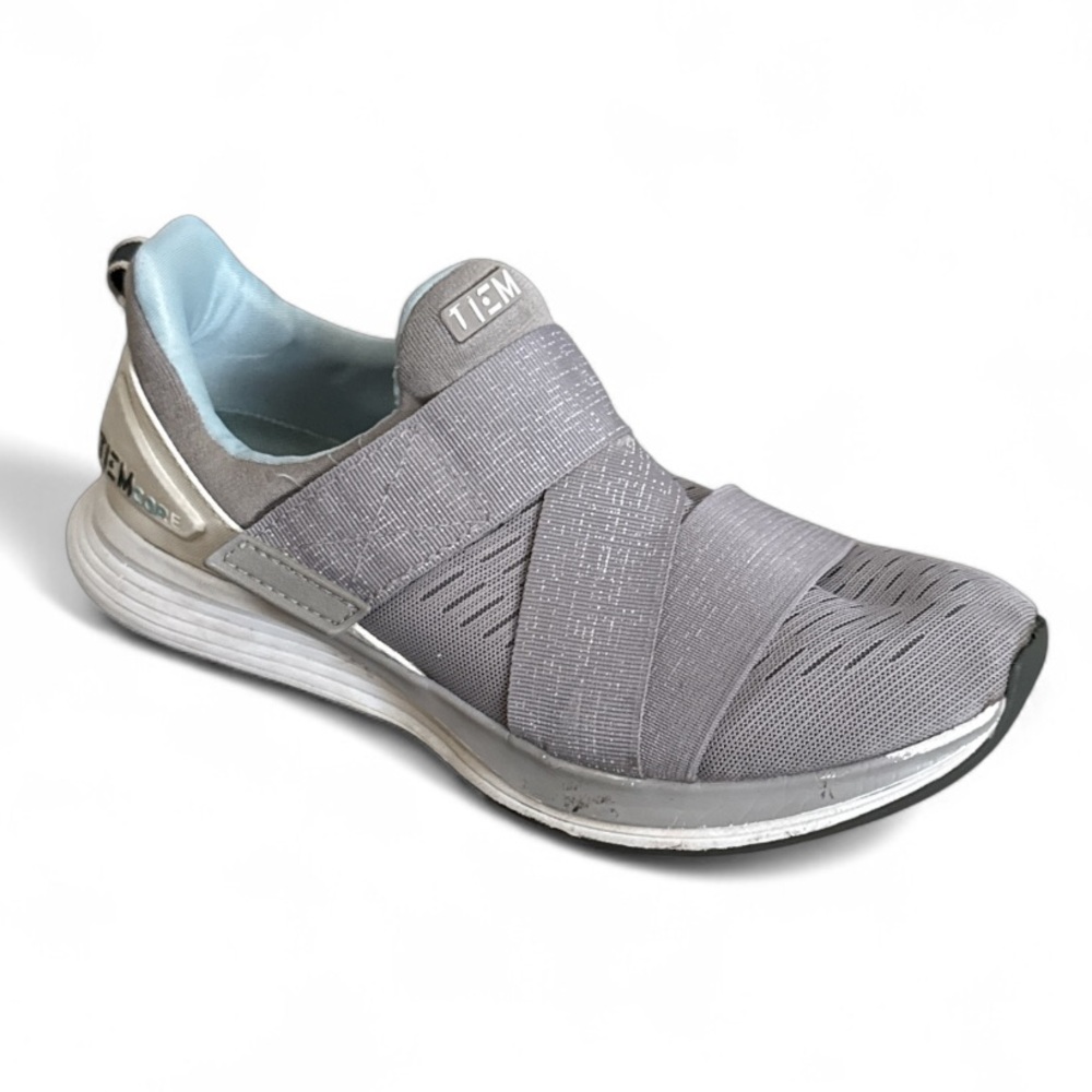 Tiem Latus Training Sneakers Grey White Cross Strap Womens 8‎ Athletic Shoes